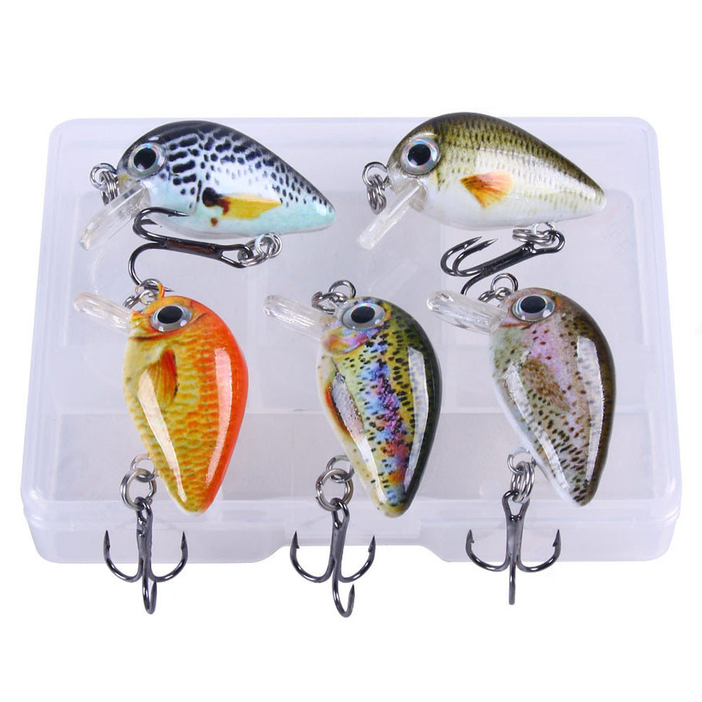 HERCULES 5Pcs/Box Mini Crankbaits Set Fishing Lures Hard Baits Swimbaits Boat Ocean Topwater Lures for Trout Bass Perch Fishing Lures HERCULES SALE