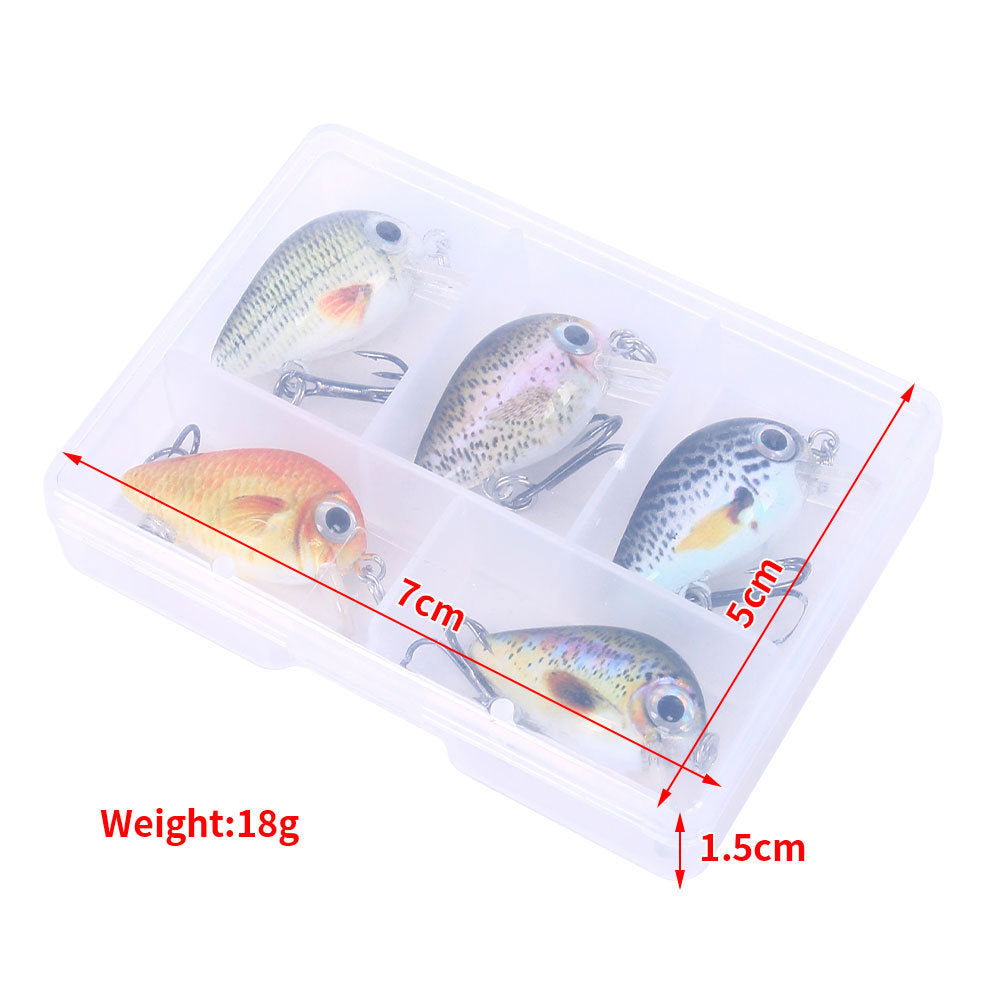 HERCULES 5Pcs/Box Mini Crankbaits Set Fishing Lures Hard Baits Swimbaits Boat Ocean Topwater Lures for Trout Bass Perch Fishing Lures HERCULES SALE