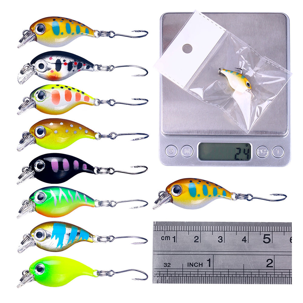 HERCULES 1.4" Micro Crankbait Single Hook Floating Fishing Lure HERCULES