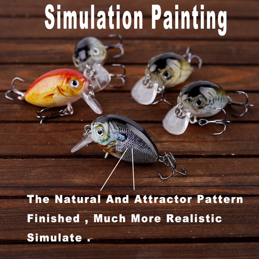 HERCULES 4cm 4g Micro Cranbaits Fishing Lures 5pcs HERCULES