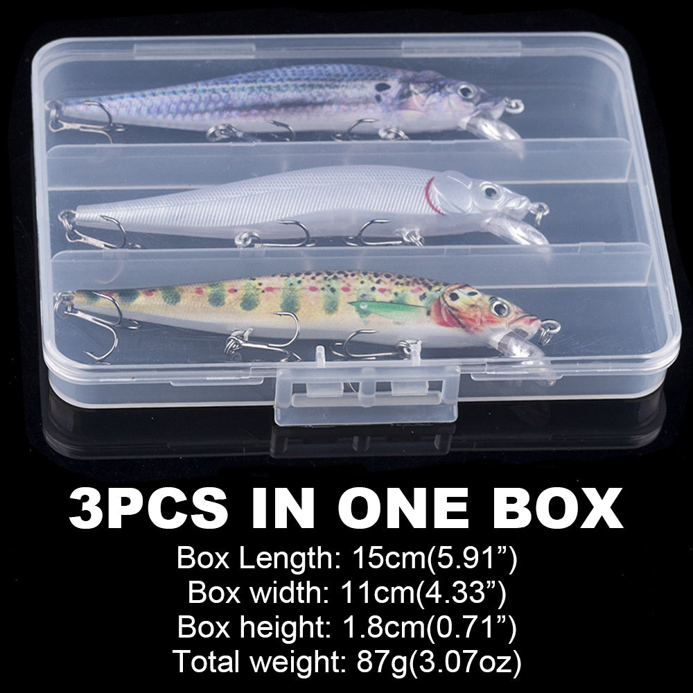 HERCULES 12CM Floating Minnow Baits Fishing Lures pack of 3pcs HERCULES
