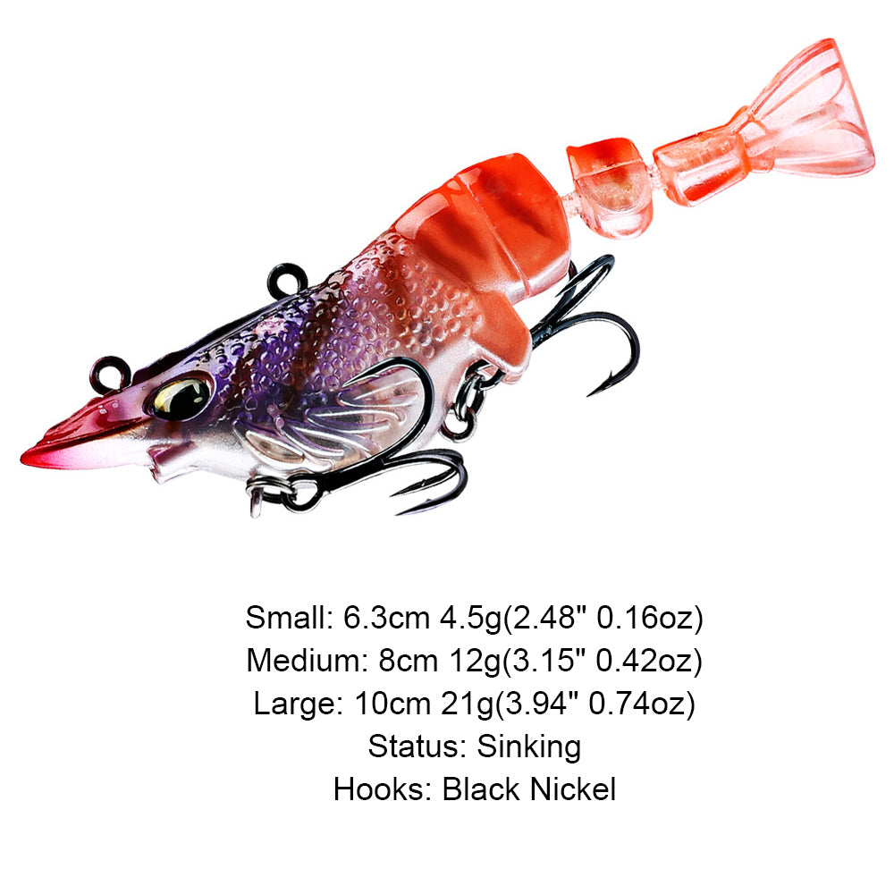HERCULES Multi-jointed Hard Lure Shrimp Swimbait Fishing Lure Hercules Fishing Tackle