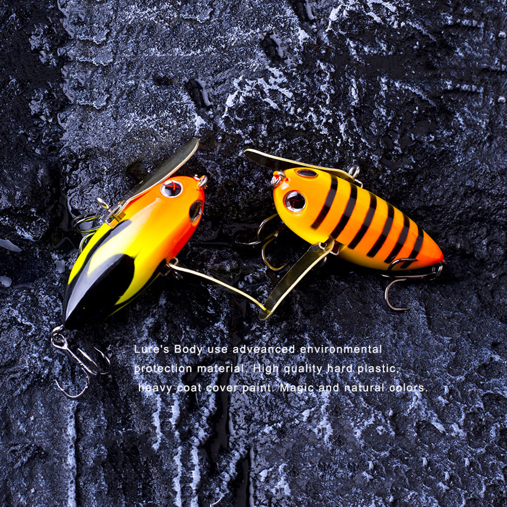 2.36" Topwater Hard Bait Wobbler Bee Popper Fishing Lures HERCULES