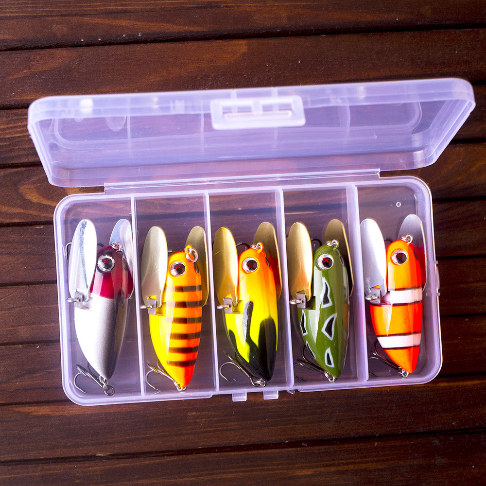 2.36" Topwater Hard Bait Wobbler Bee Popper Fishing Lures HERCULES