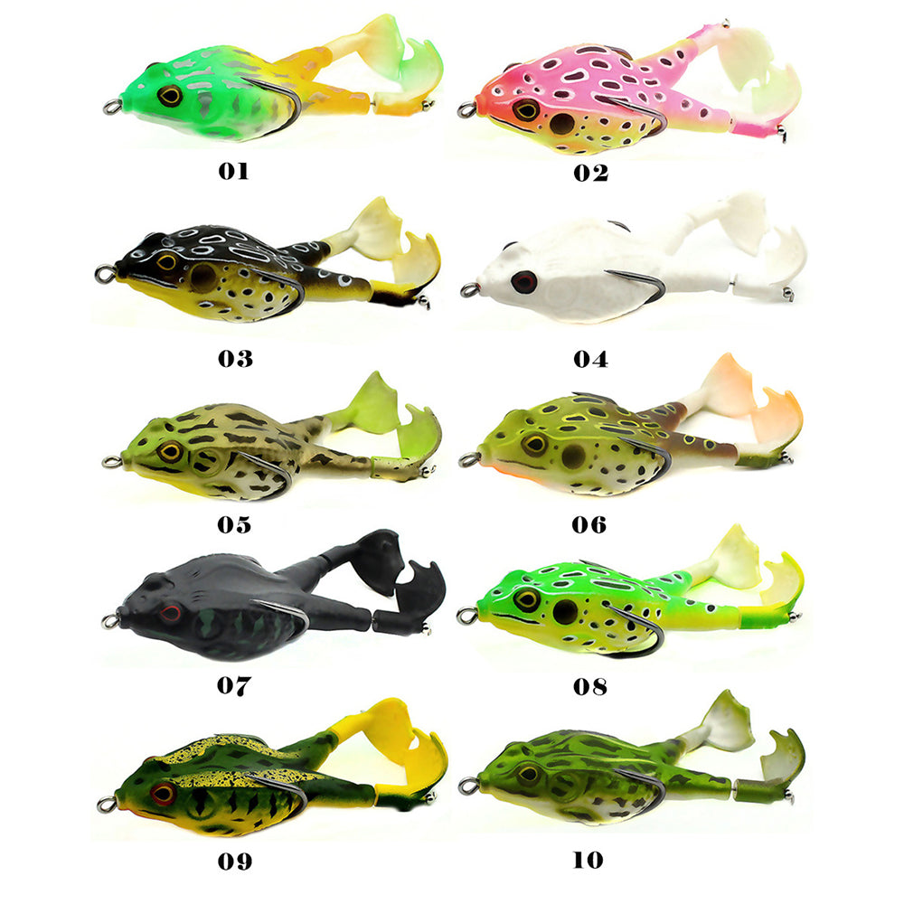 HERCULES Topwater Frog Soft Lures with Rotating Legs HERCULES