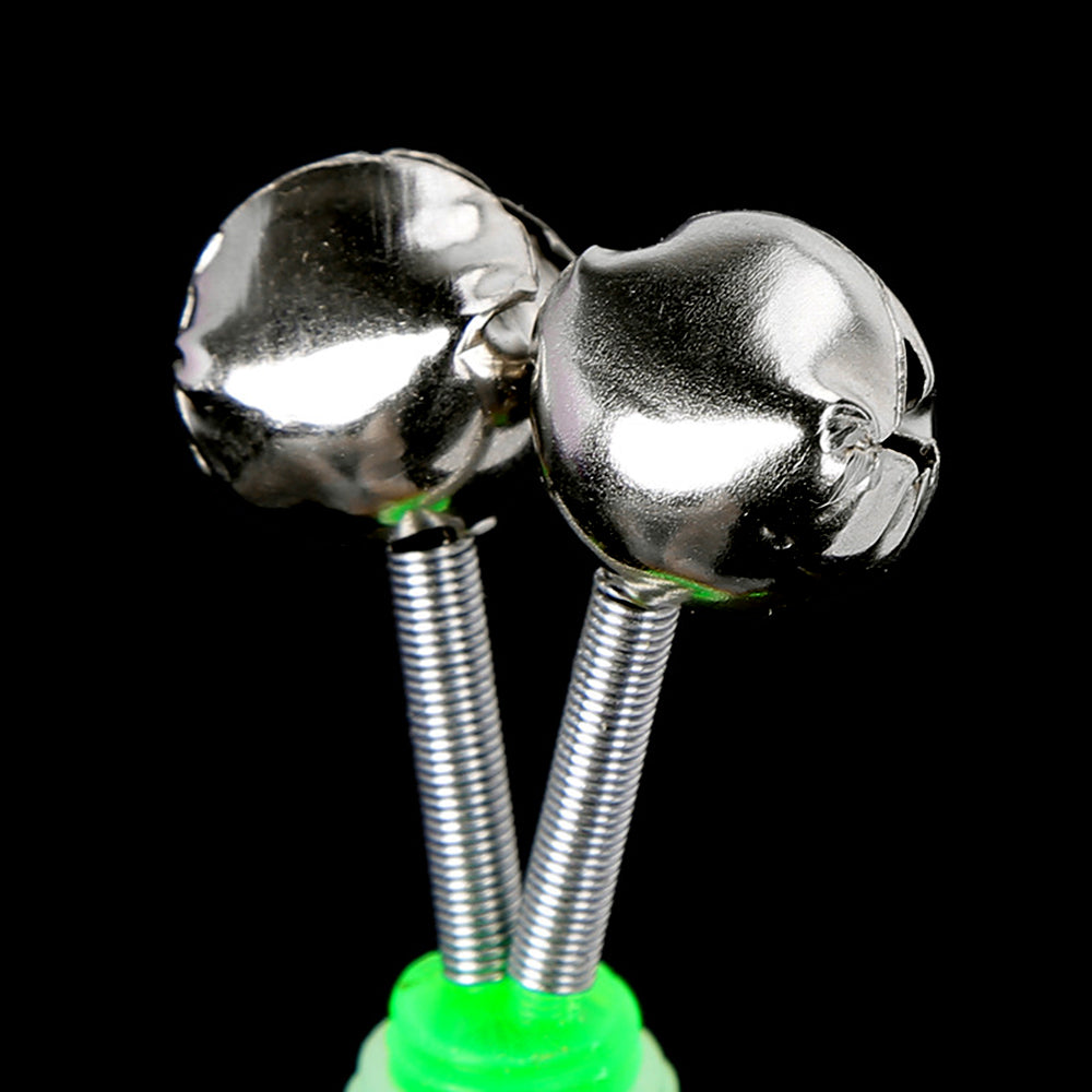 HERCULES Wingsflying 20 Pcs Fishing Rod Extra Loud Alarm Dual Alert Bell Green Silver Tone HERCULES SALE