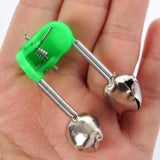 HERCULES Wingsflying 20 Pcs Fishing Rod Extra Loud Alarm Dual Alert Bell Green Silver Tone HERCULES SALE