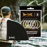 HERCULES Pre-Tied Loop Fly Fishing Leader with leader wallet Pack of 6 HERCULES