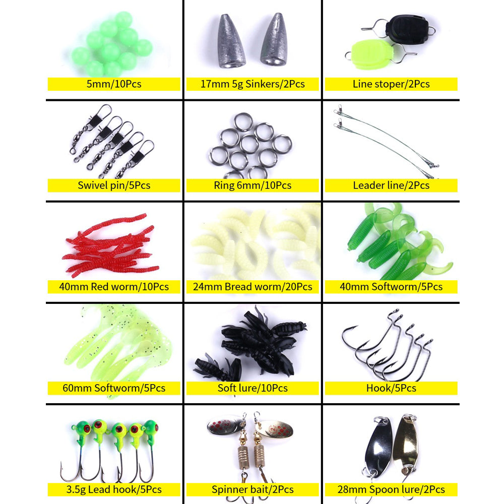 HERCULES 110 PCS Fishing Lure Tackle Box Fishing Lures Kit HERCULES