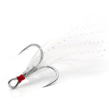 Feathered Treble Hooks – High Carbon Steel Barbed Fishing Hooks with Feathers HERCULES