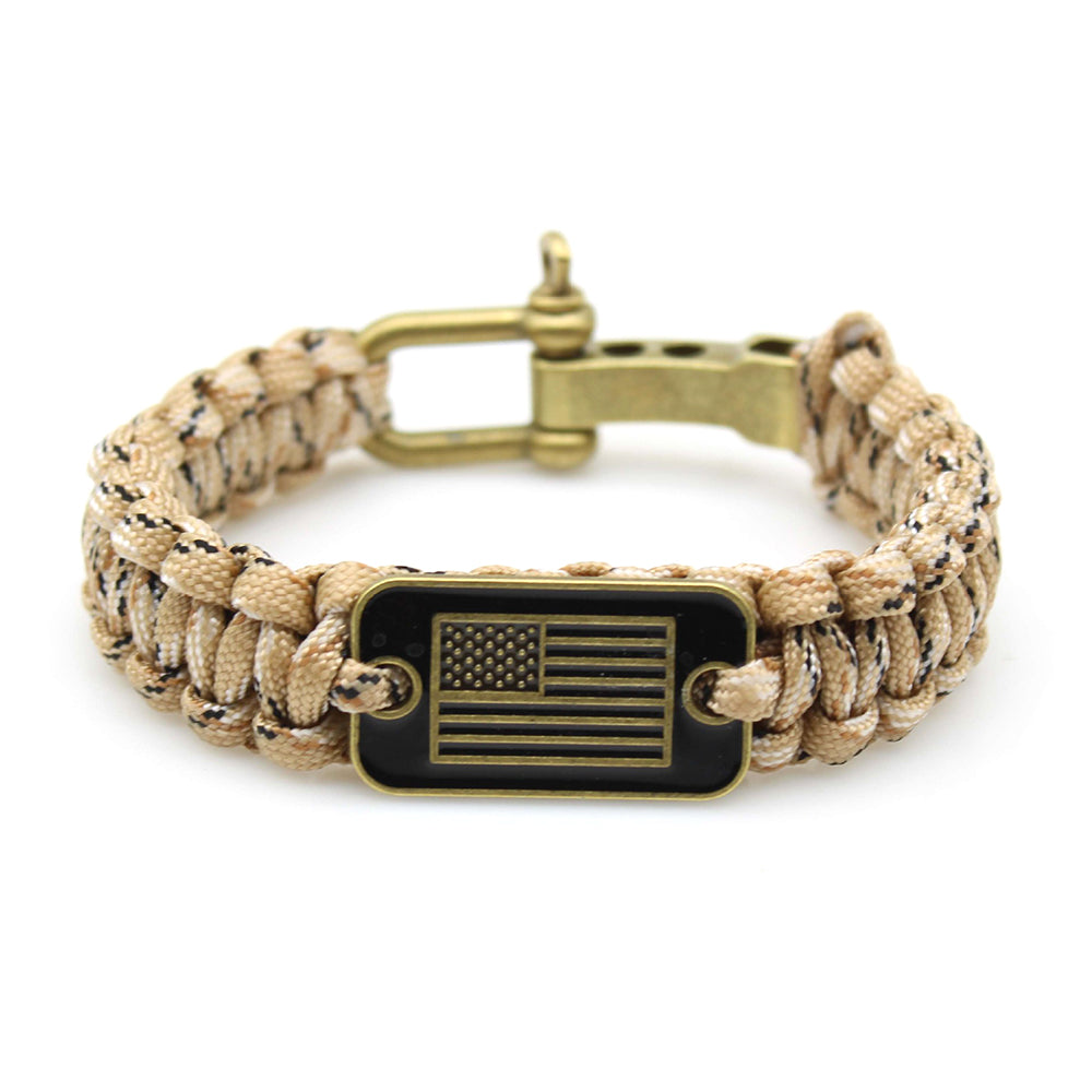 Tactical Survival Bracelet Paracord Bracelet with USA Flag Pack of 2 HERCULES