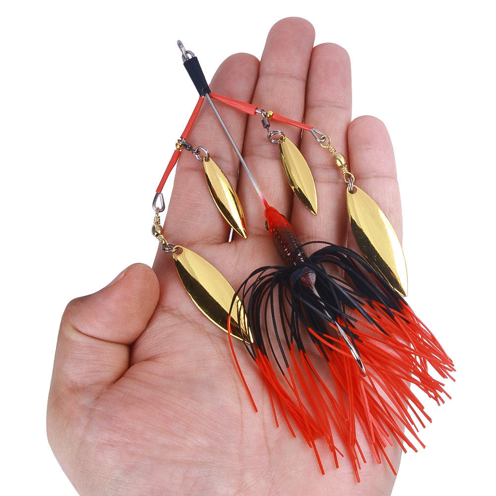 HERCULES Spinner Bait Jig with 4 Willow Leaf Sequins Fishing Lure HERCULES