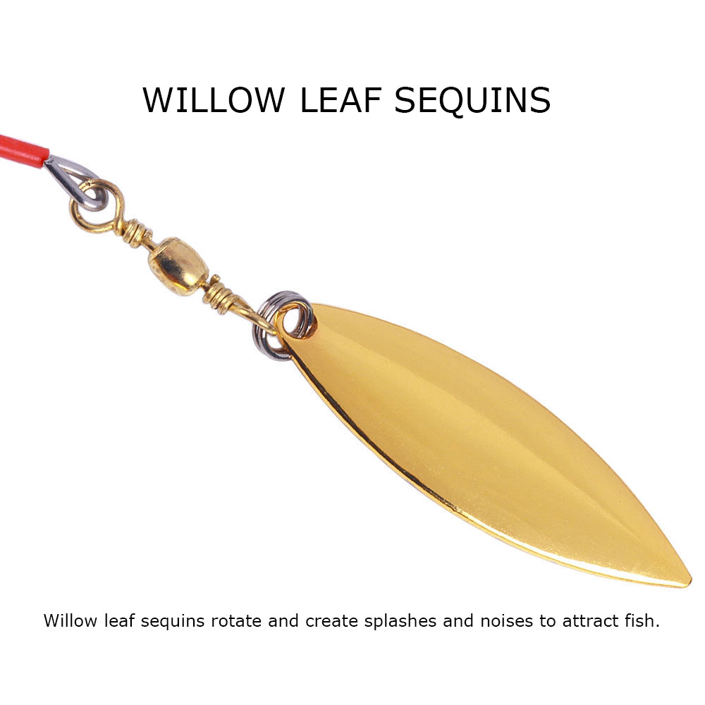 HERCULES Spinner Bait Jig with 4 Willow Leaf Sequins Fishing Lure HERCULES