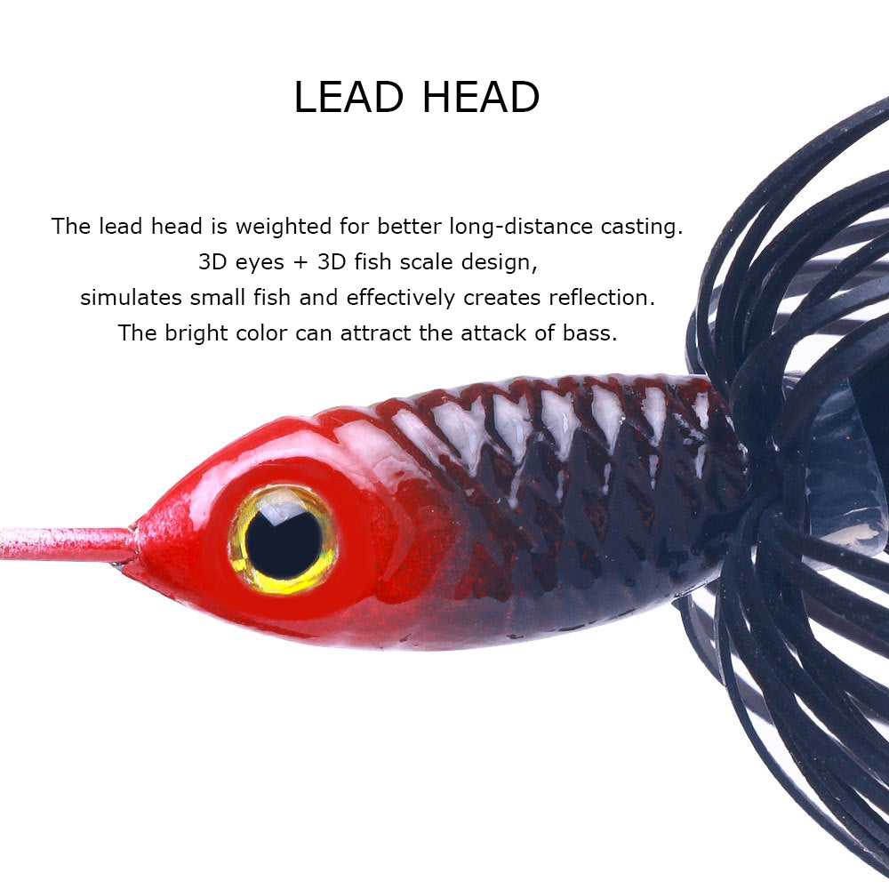HERCULES Spinner Bait Jig with 4 Willow Leaf Sequins Fishing Lure HERCULES