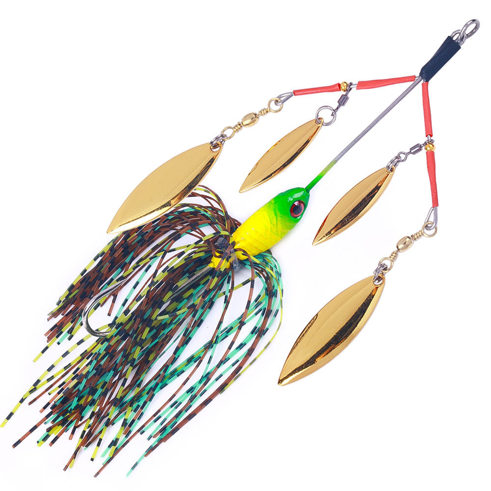 HERCULES Spinner Bait Jig with 4 Willow Leaf Sequins Fishing Lure HERCULES