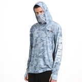 HERCULES with Neck Gaiter Men's Fishing Hoodie Sun Protection Long Sleeve Fishing Shirt Upf 50+ HERCULES