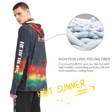 HERCULES with Neck Gaiter Men's Fishing Hoodie Sun Protection Long Sleeve Fishing Shirt Upf 50+ HERCULES