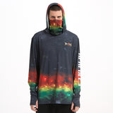 HERCULES with Neck Gaiter Men's Fishing Hoodie Sun Protection Long Sleeve Fishing Shirt Upf 50+ HERCULES