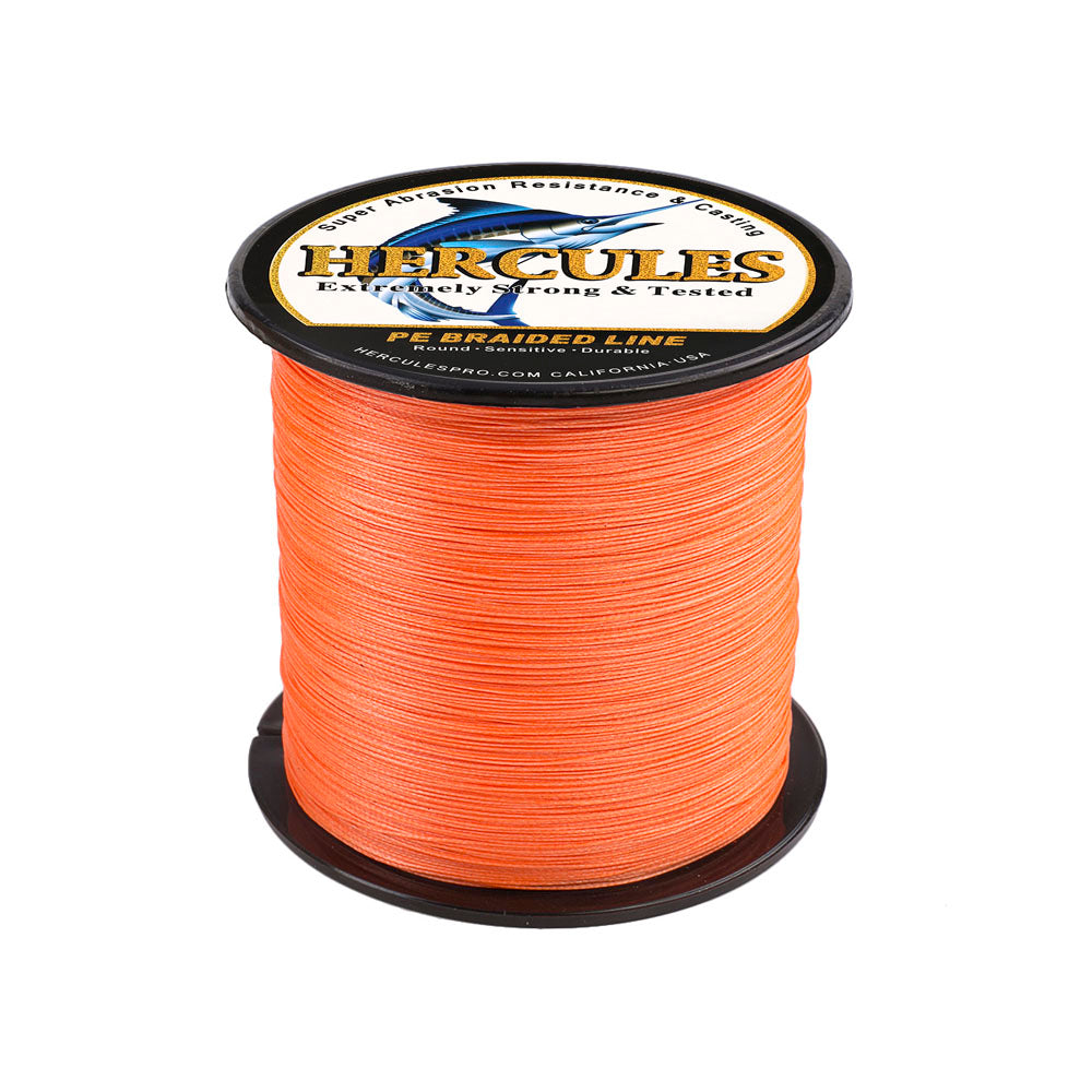 1500M 1640Yds Orange 10lb-200lb HERCULES PE braid Fishing Line 8 Strands HERCULES