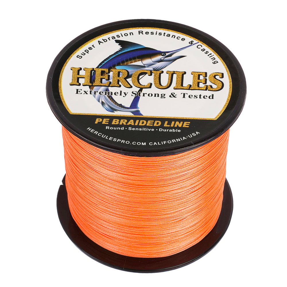2000M 2187Yds Orange 10lb-200lb HERCULES PE Braided Fishing Line 8 Strands HERCULES
