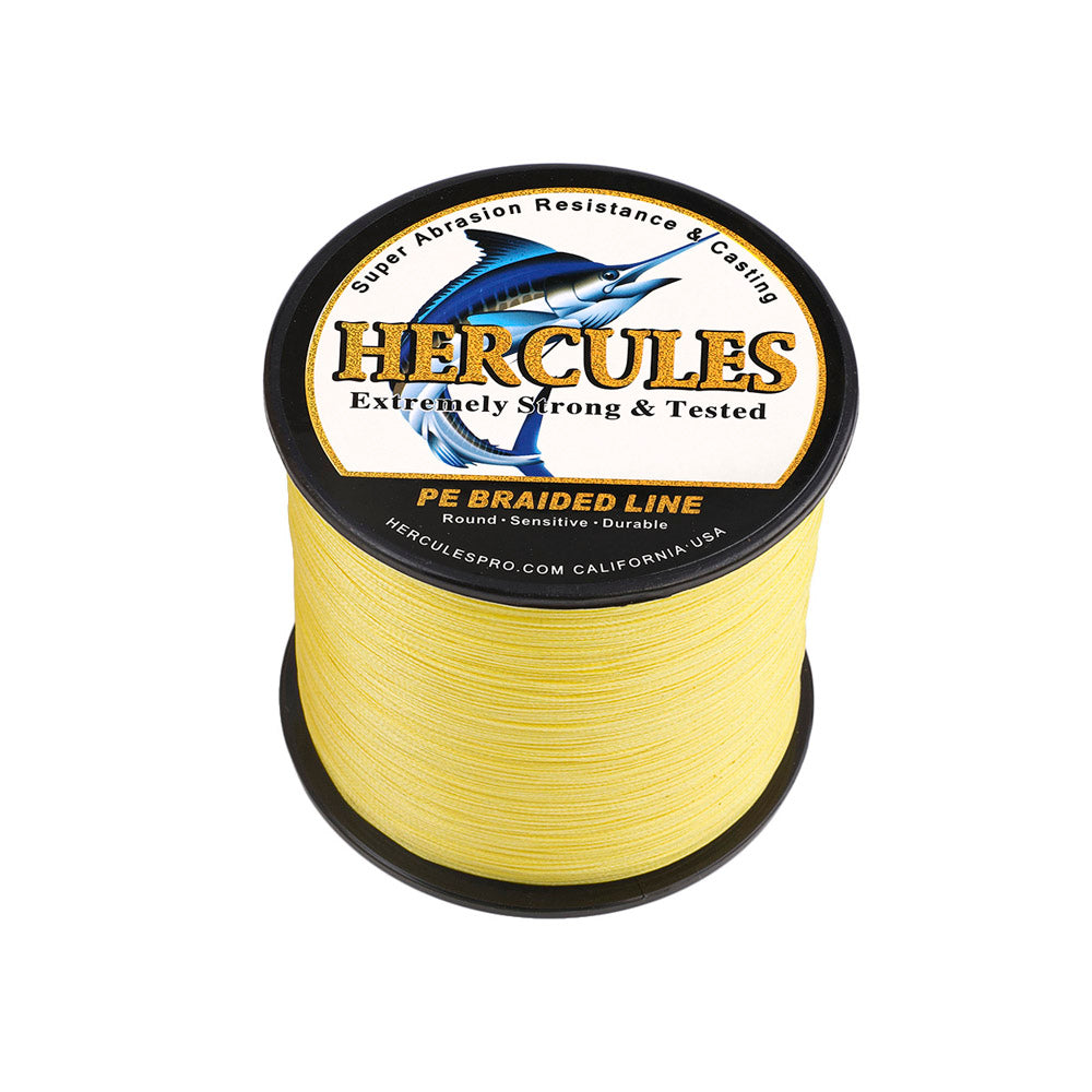 1000M 1094Yds Yellow 10lb-300lb HERCULES PE Braided Fishing Line 8 Strands HERCULES