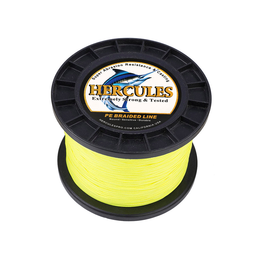 1000M 1094Yds Fluorescent Yellow 10lb-300lb 8 Strands HERCULES PE Dynamee Braided Fishing Line HERCULES