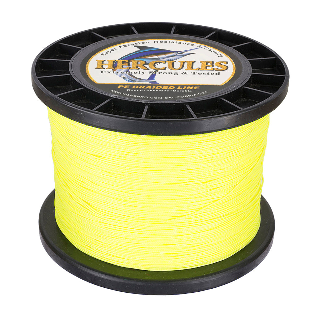 500M 547Yds Fluorescent Yellow 10lb-300lb HERCULES PE braid Fishing Line 8 Strands HERCULES