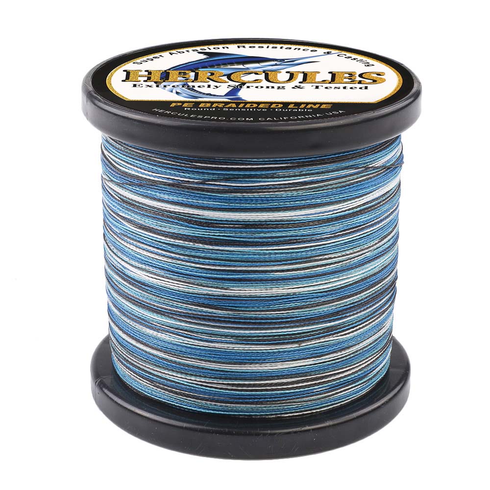 1500M 1640Yds Camo Blue 6lb-100lb HERCULES PE Braided Fishing Line 4 Strands HERCULES
