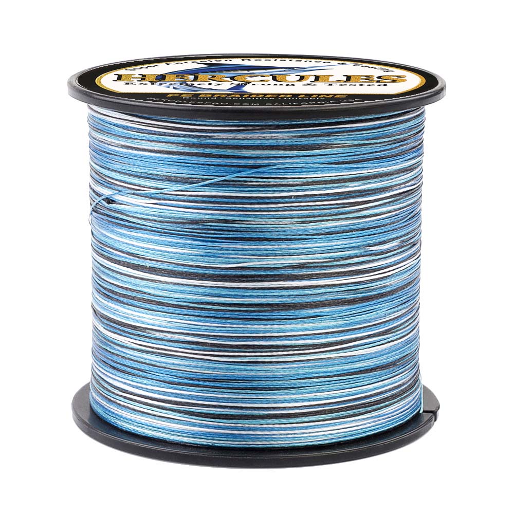 1500M 1640Yds Camo Blue 6lb-100lb HERCULES PE Braided Fishing Line 4 Strands HERCULES