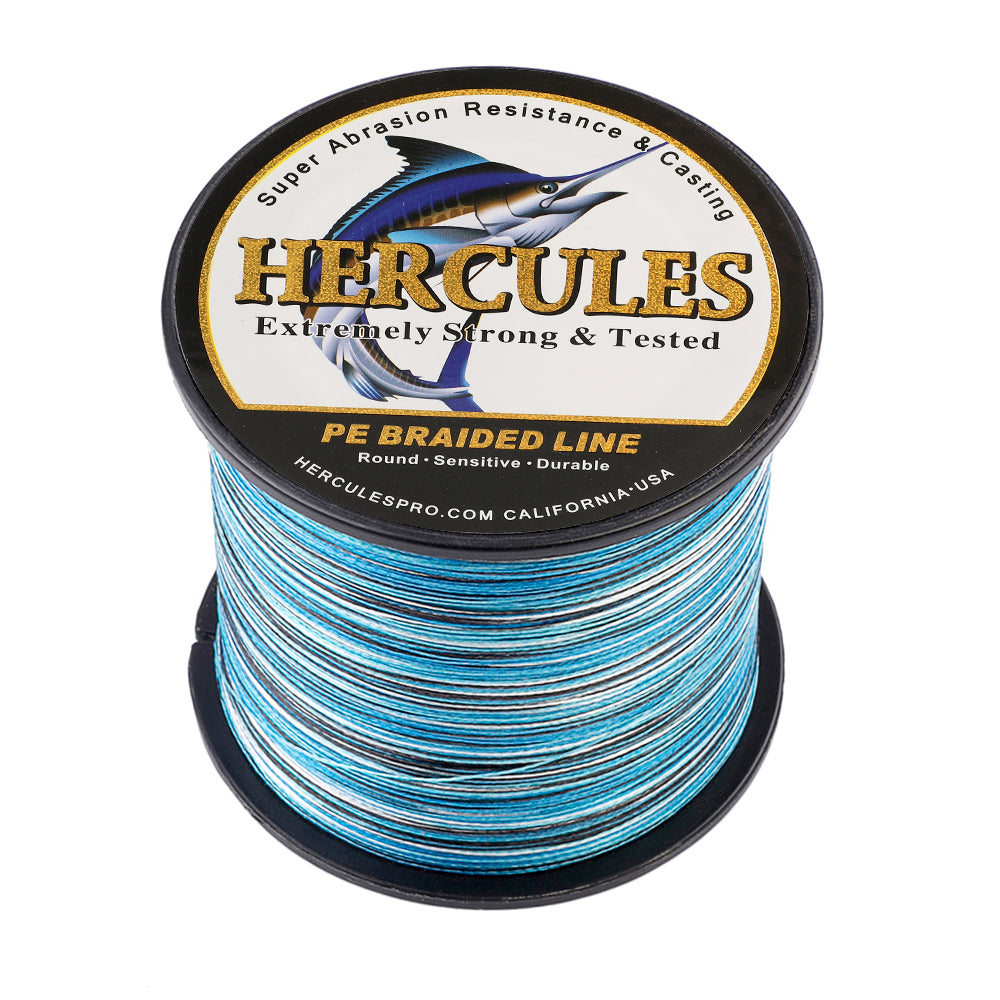 2000M 2187Yds Camo Blue 6lb-100lb HERCULES PE Braid Fishing Line 4 Strands HERCULES