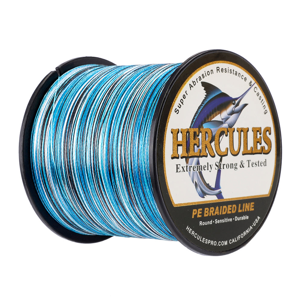2000M 2187Yds Camo Blue 6lb-100lb HERCULES PE Braid Fishing Line 4 Strands HERCULES