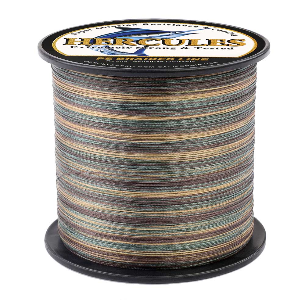 1500M Camouflage 6lb-100lb PE Dyneema HERCULES 4 Strands braid Fishing Line HERCULES