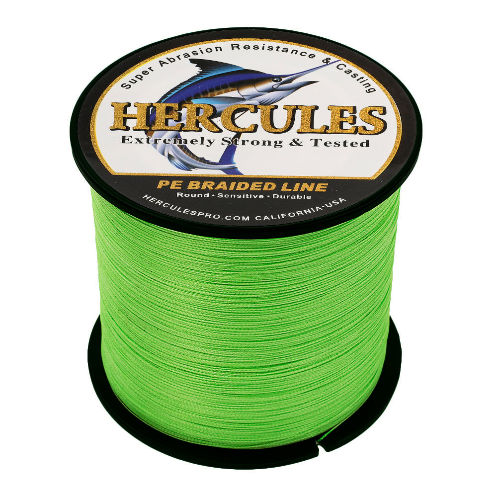 2000M 2187Yds Fluorescent Green 6lb-100lb HERCULES PE Braided Fishing Line 4 Strands HERCULES