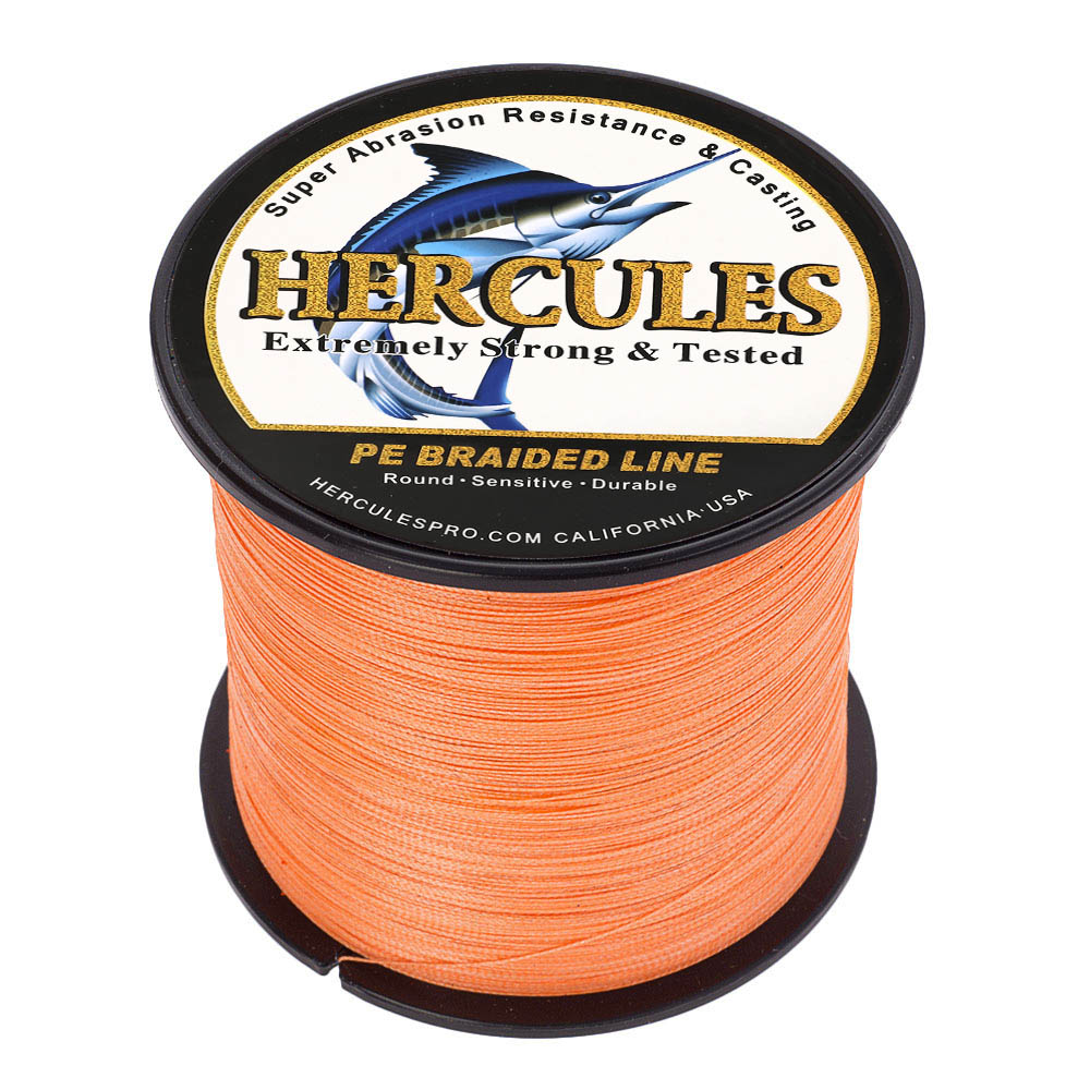 1000M 1094Yds Orange 6lb-100lb HERCULES PE Braid Fishing Line 4 Strands HERCULES