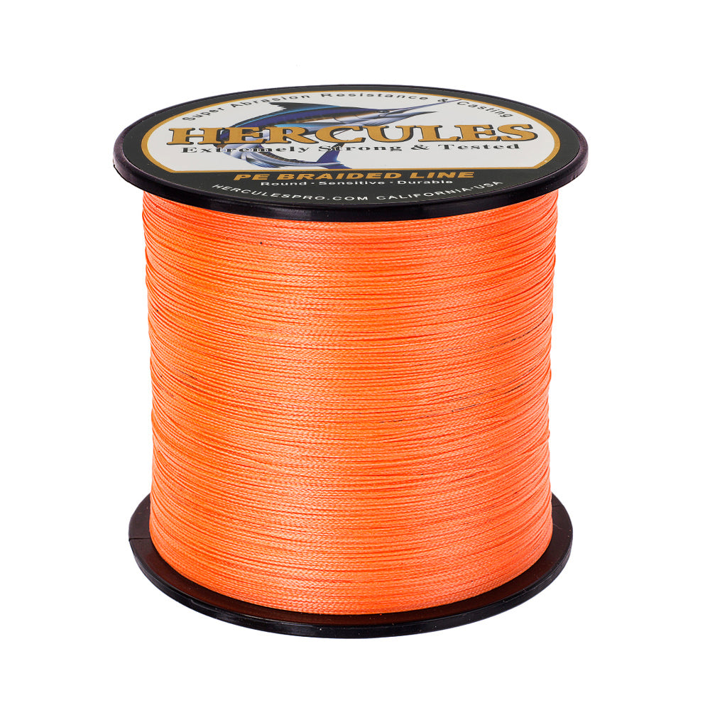 2000M 2187Yds Orange 6lb-100lb HERCULES PE Braid Fishing Line 4 Strands HERCULES