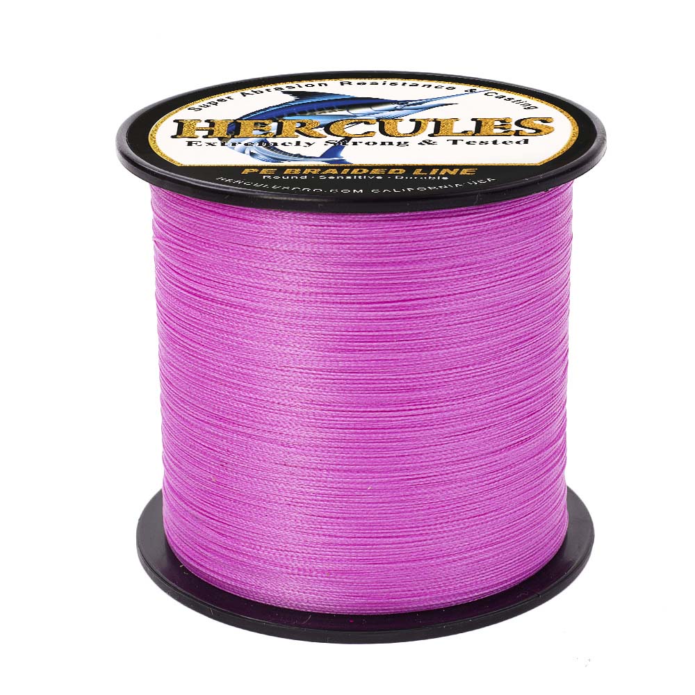 1500M 1640Yds Pink 6lb-100lb HERCULES PE Braid Fishing Line 4 Strands HERCULES