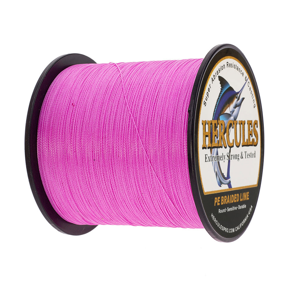 2000M 2187Yds Pink 6lb-100lb HERCULES PE Braided Fishing Line 4 Strands HERCULES