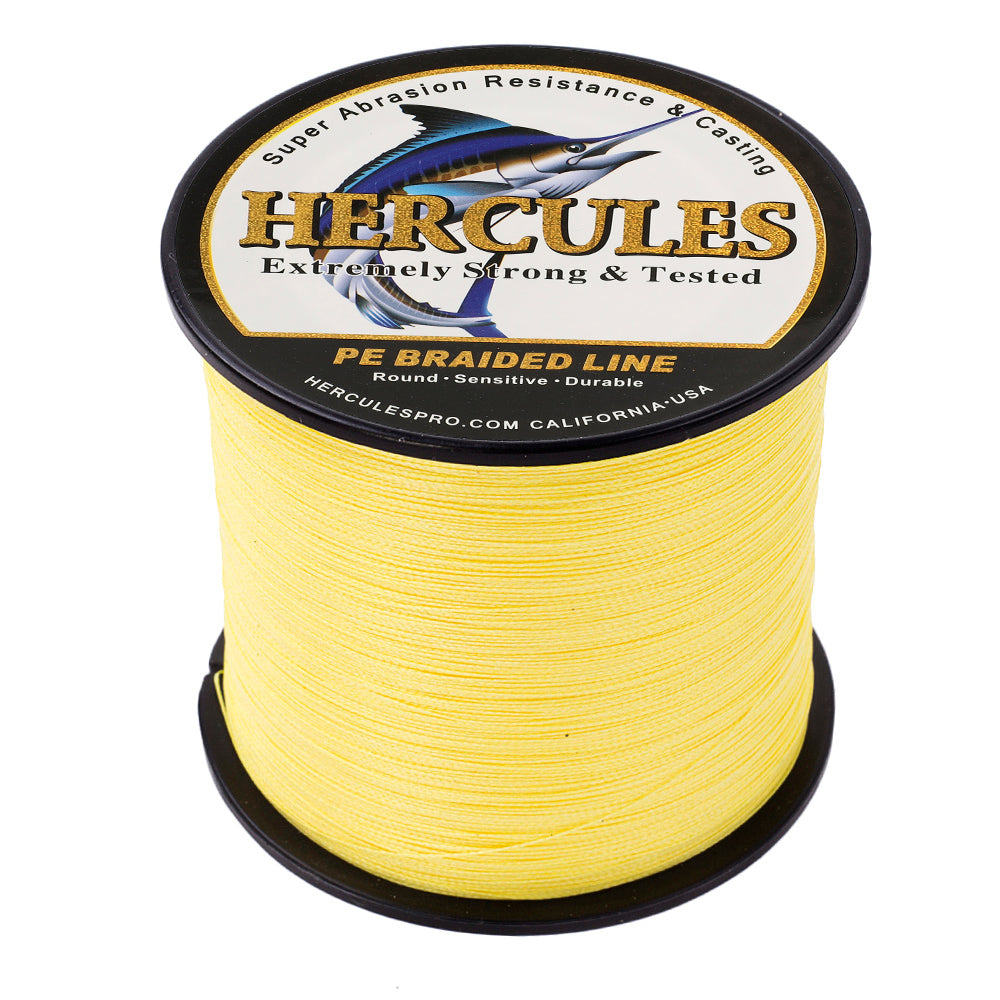 2000M 2187Yds Yellow 6lb-100lb HERCULES PE Braid Fishing Line 4 Strands HERCULES