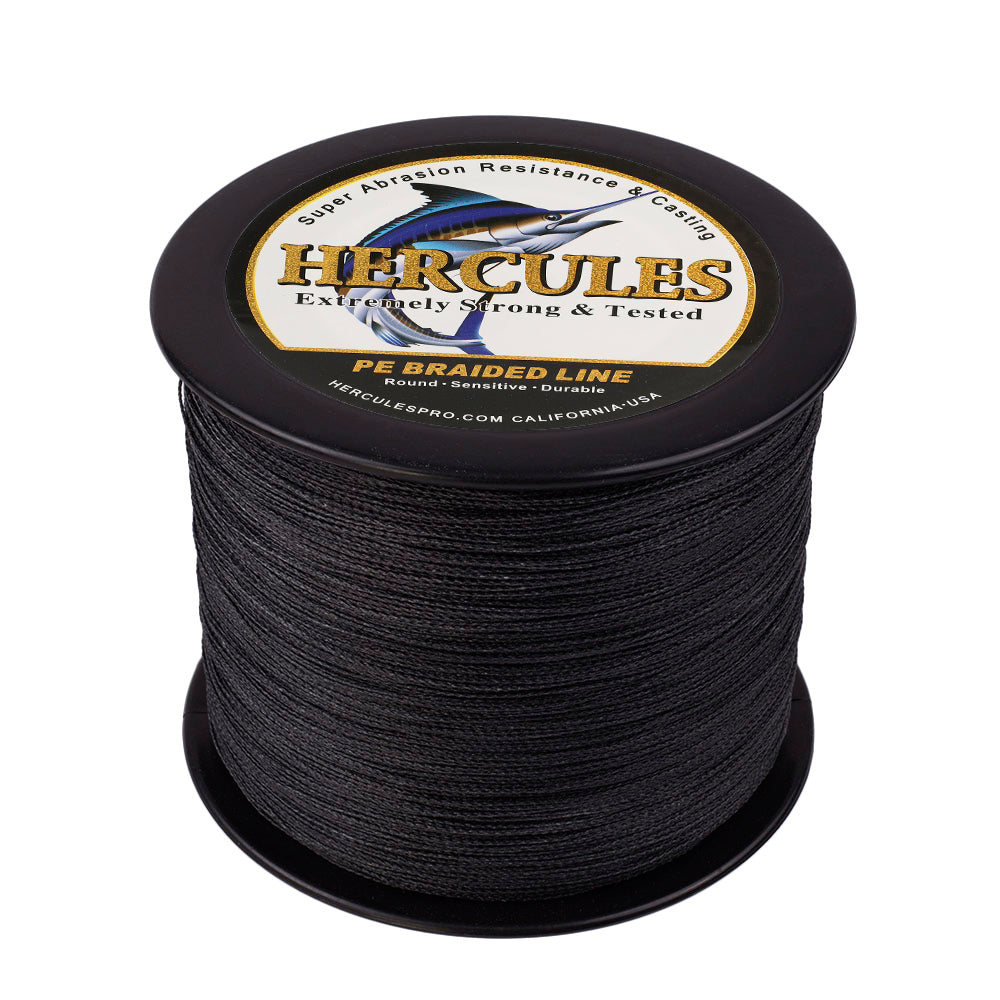 2000M 2187Yds Black 6lb-100lb HERCULES PE Braid Fishing Line 4 Strands HERCULES