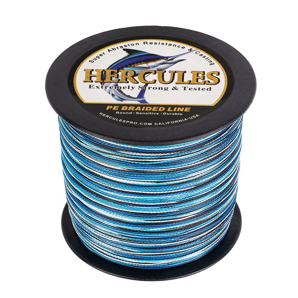 2000M 2187Yds Camo Blue 6lb-100lb HERCULES PE Braid Fishing Line 4 Strands HERCULES