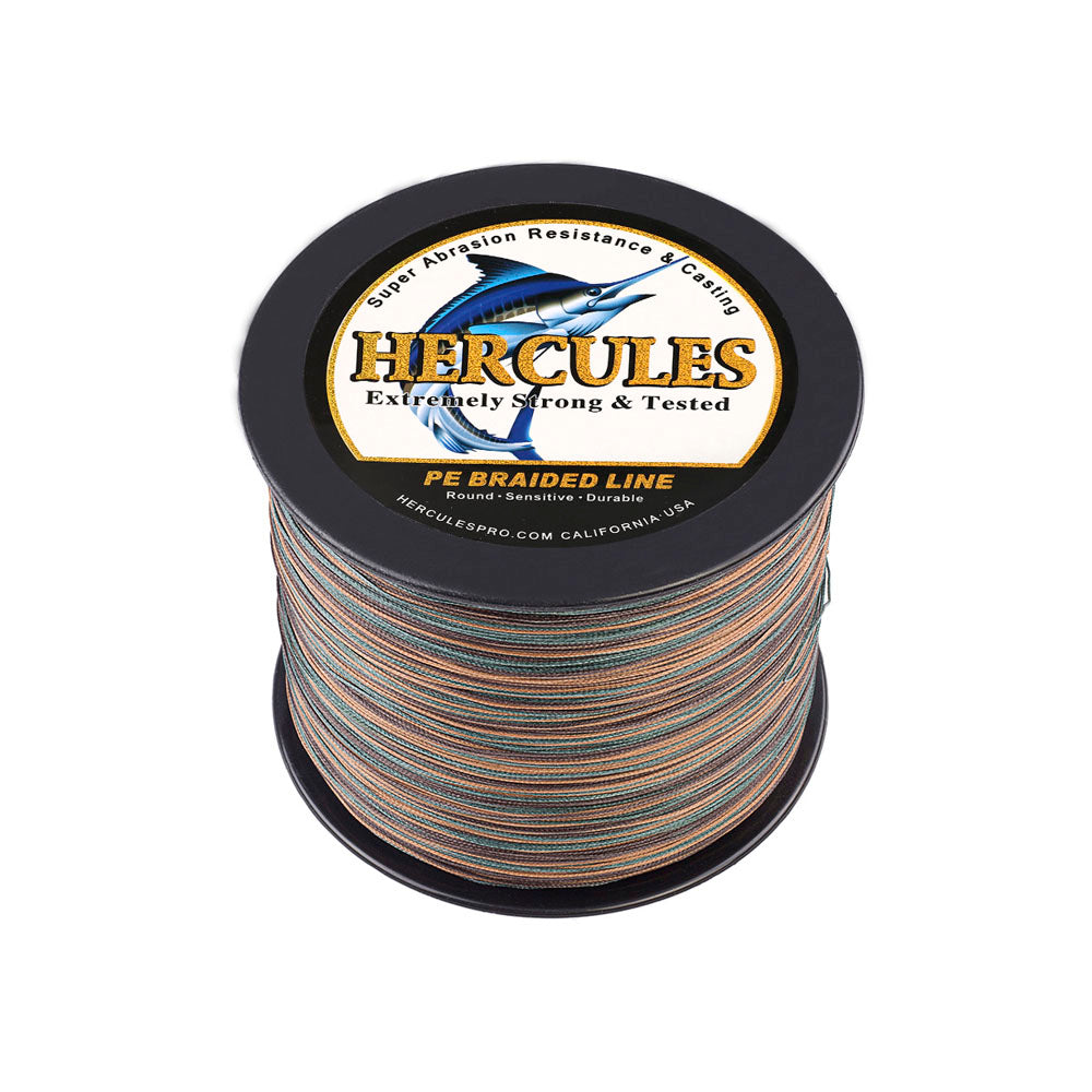 1500M 1640Yds Camouflage 10lb-200lb HERCULES PE Braided Fishing Line 8 Strands HERCULES