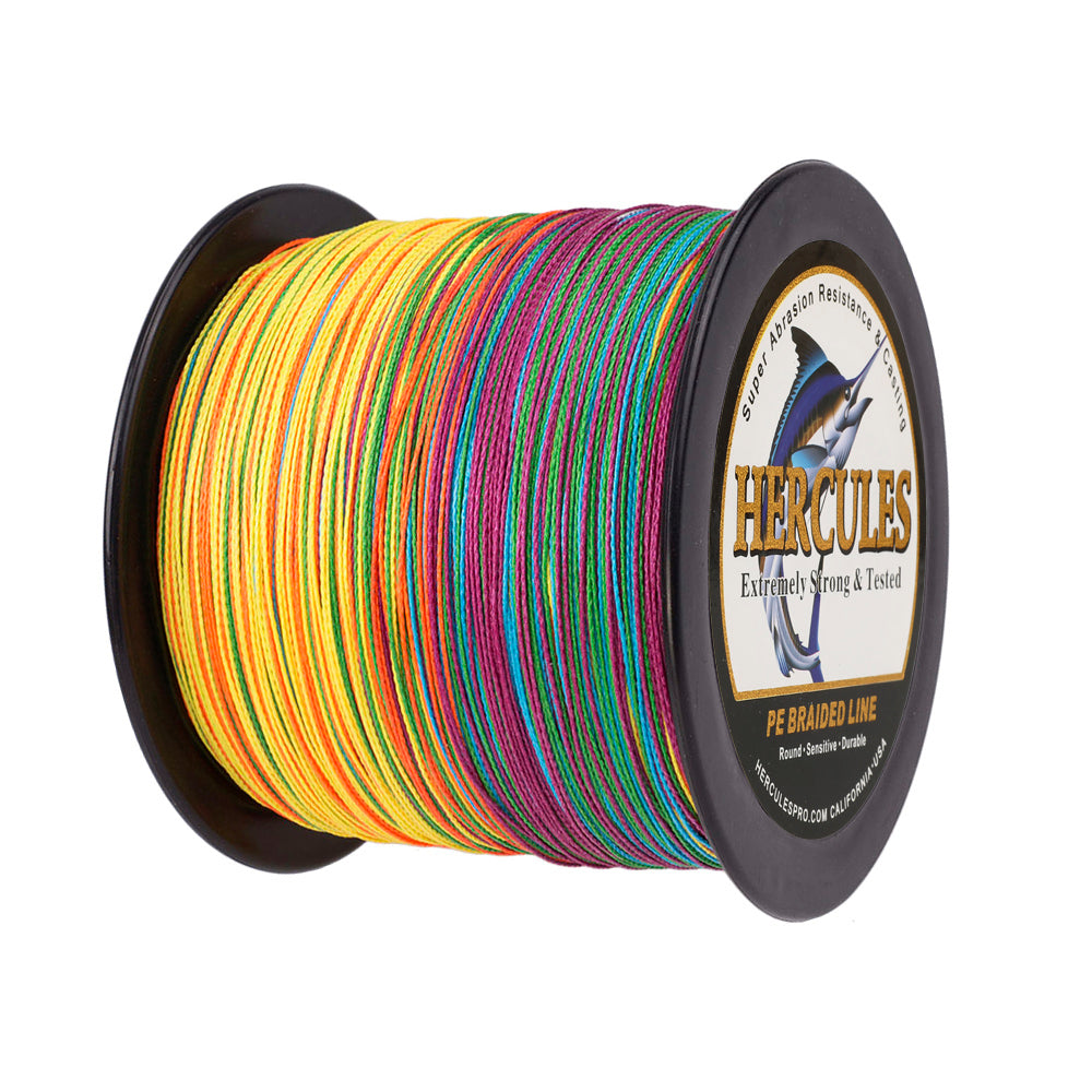2000M 2187Yds Multicolor 6lb-100lb HERCULES PE Braided Fishing Line 4 Strands HERCULES