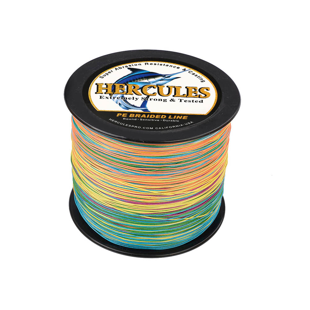 1000M 1094Yds Multicolor 10lb-300lb 8 Strands HERCULES PE Braided Fishing Line HERCULES