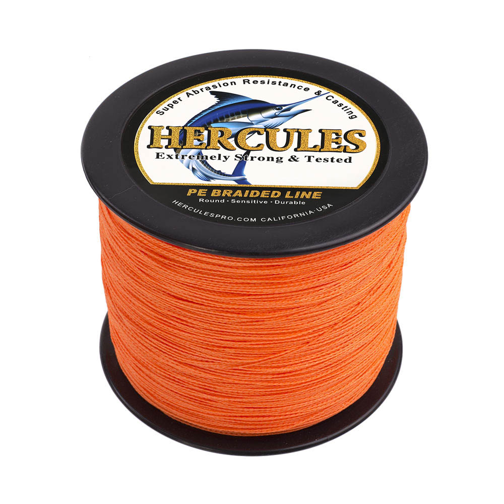 1000M 1094Yds Orange 6lb-100lb HERCULES PE Braid Fishing Line 4 Strands HERCULES