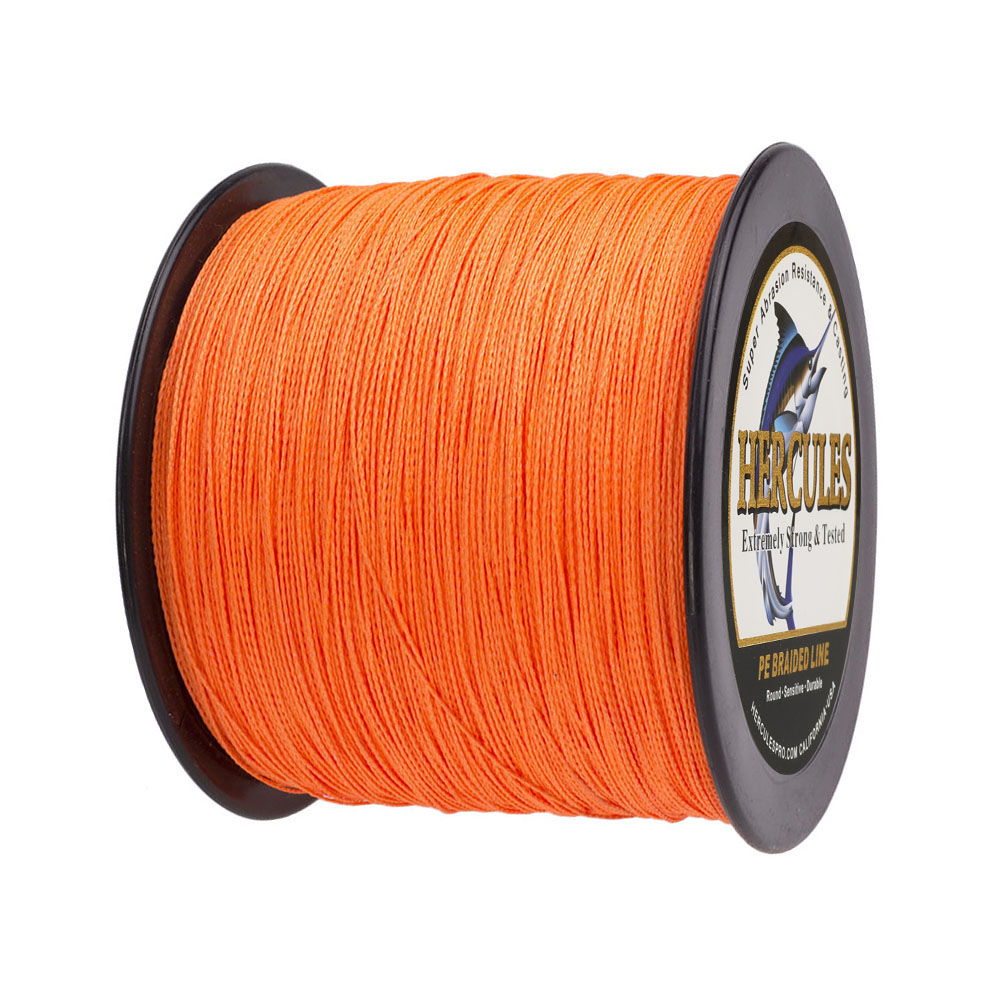 2000M 2187Yds Orange 6lb-100lb HERCULES PE Braid Fishing Line 4 Strands HERCULES