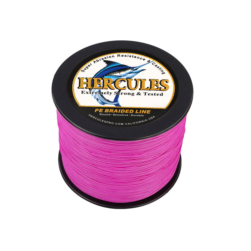 1000M 1094Yds Pink 10lb-300lb HERCULES PE braid Fishing Line 8 Strands HERCULES