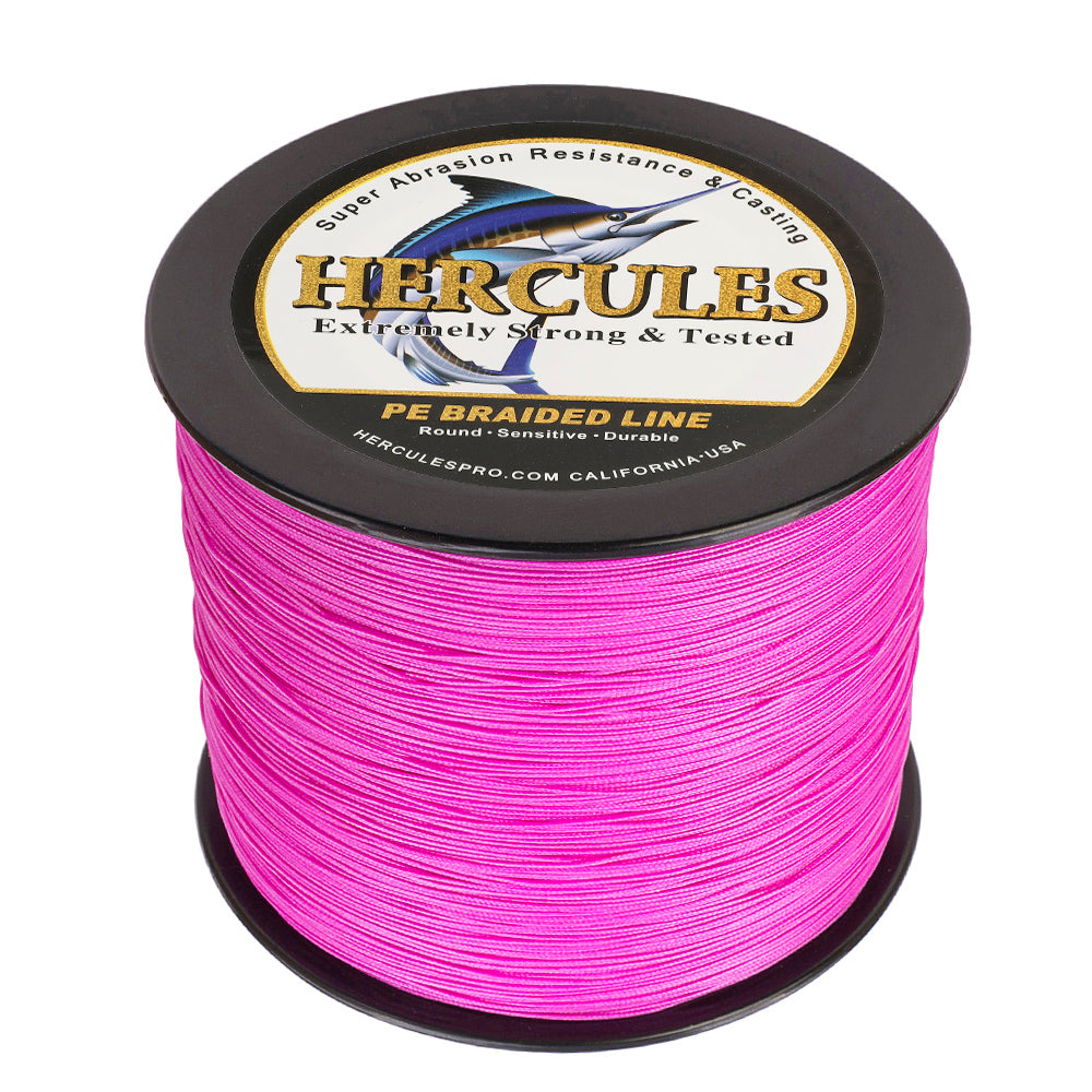 2000M 2187Yds Pink 10lb-200lb HERCULES PE braid Fishing Line 8 Strands HERCULES