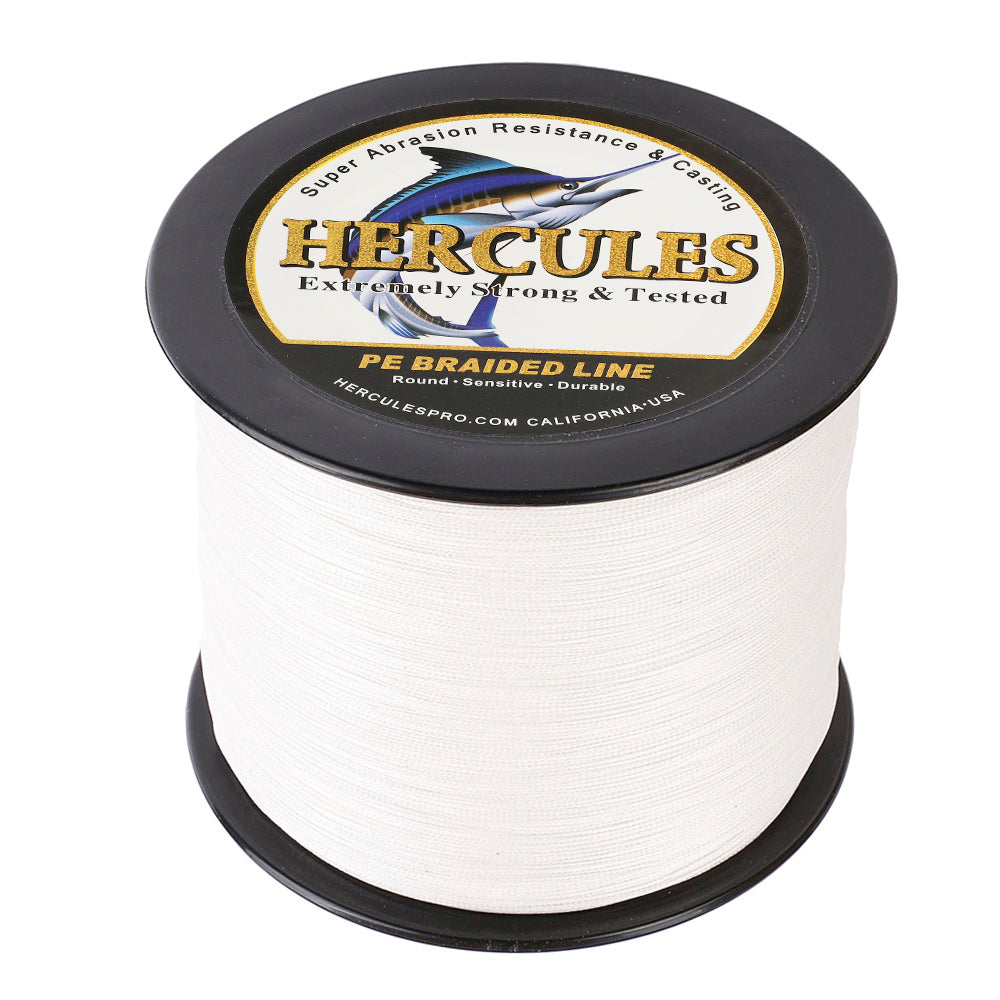 2000M 2187Yds White 10lb-200lb HERCULES PE braid Fishing Line 8 Strands HERCULES