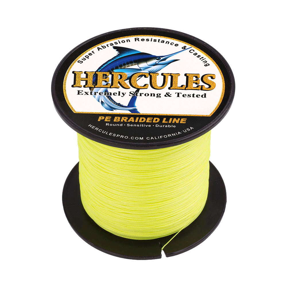 100M 109Yds Fluorescent Yellow 10lb-300lb HERCULES PE braid Fishing Line 8 Strands HERCULES