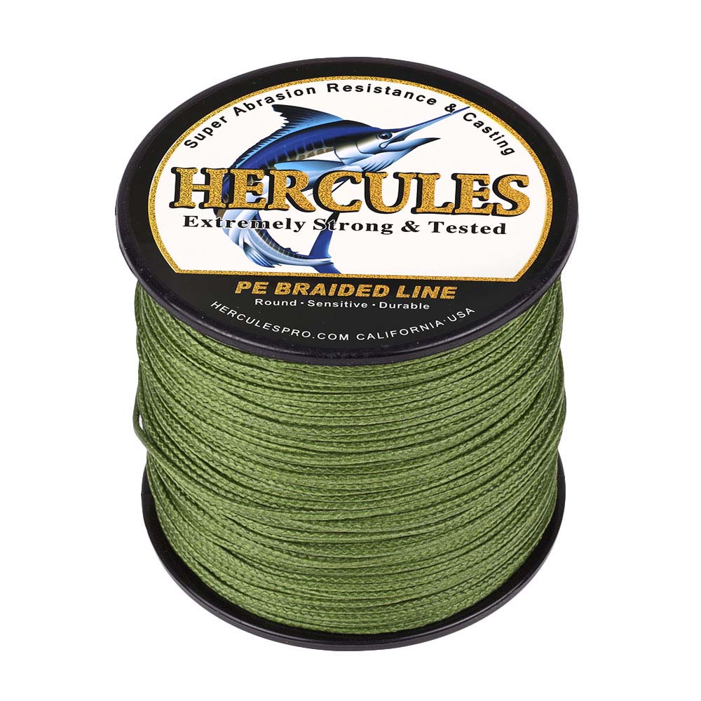 100M 109Yds Army Green 10lb-300lb HERCULES PE braid Fishing Line 8 Strands HERCULES